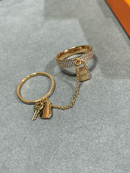 ¡®Lume Jewels¡¯HM KELLY CLOCHETTE DOUBLE RING IN  WITH DIAMONDS