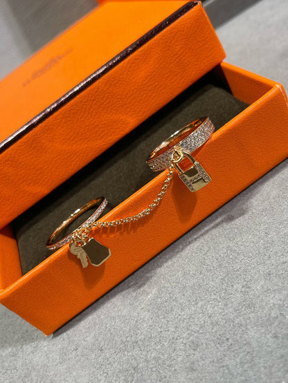 ¡®Lume Jewels¡¯HM KELLY CLOCHETTE DOUBLE RING IN  WITH DIAMONDS