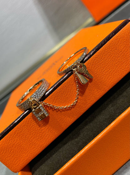 ¡®Lume Jewels¡¯HM KELLY CLOCHETTE DOUBLE RING IN  WITH DIAMONDS