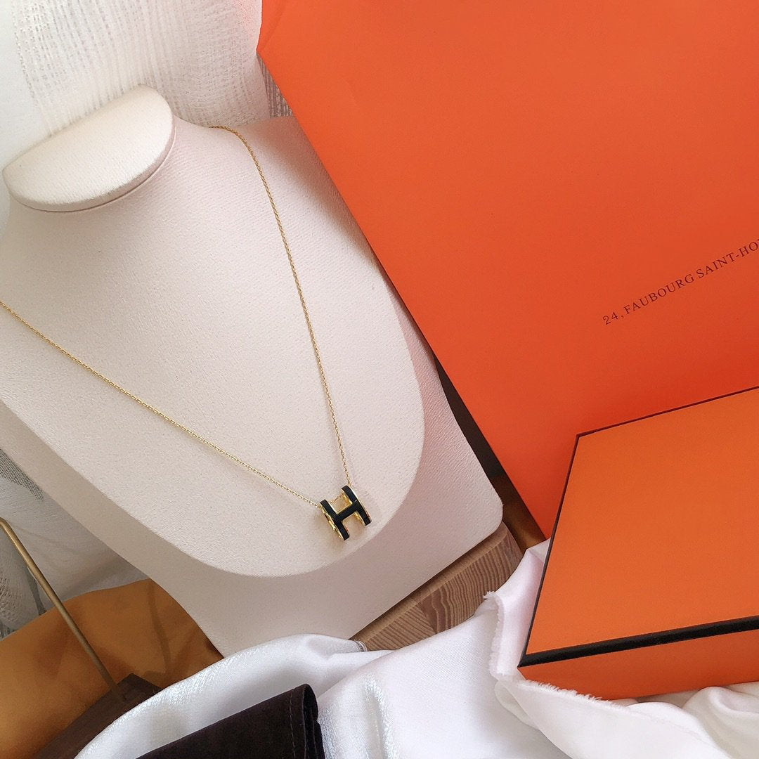 ¡®Lume Jewels¡¯HM CLIC BLACK ENAMEL GOLD NECKLACE