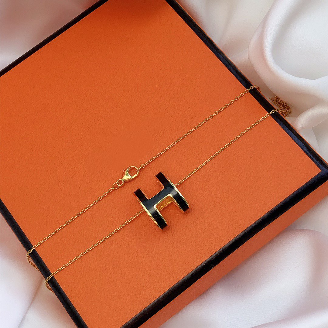 ¡®Lume Jewels¡¯HM CLIC BLACK ENAMEL GOLD NECKLACE