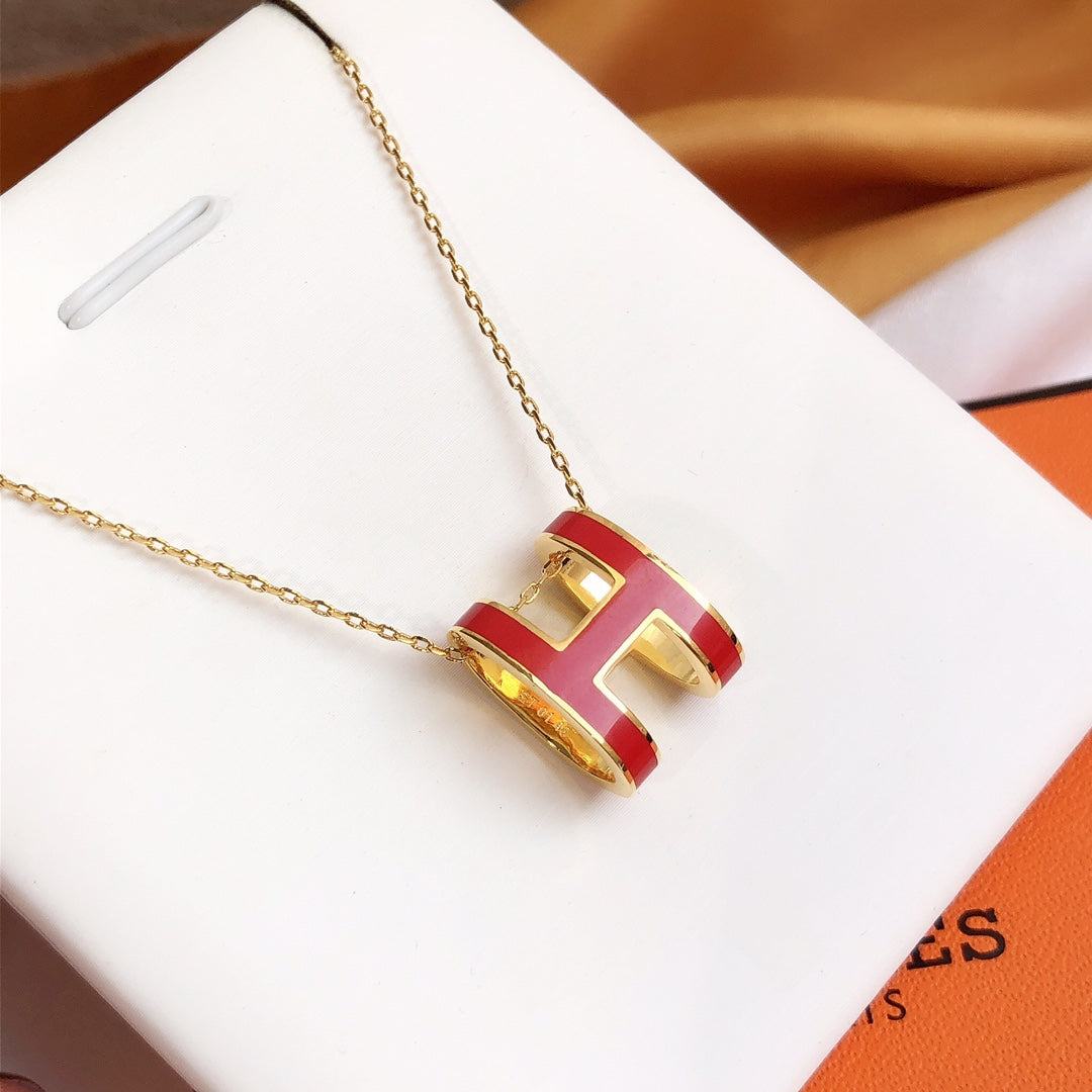 ¡®Lume Jewels¡¯HM CLIC RED ENAMEL GOLD NECKLACE