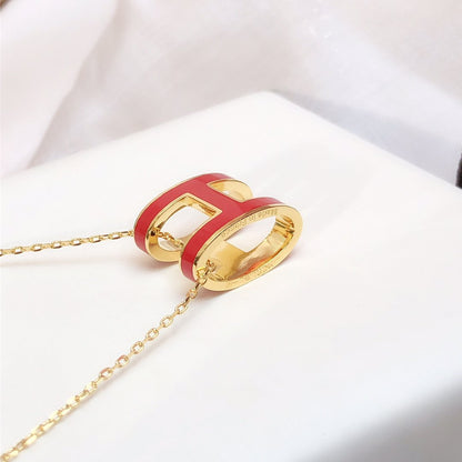 ¡®Lume Jewels¡¯HM CLIC RED ENAMEL GOLD NECKLACE