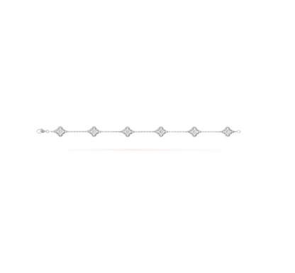 ¡®Lume Jewels¡¯CLOVER 6 MOTIF SILVER DIAMOND BRACELET