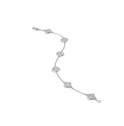 ¡®Lume Jewels¡¯CLOVER 6 MOTIF SILVER DIAMOND BRACELET