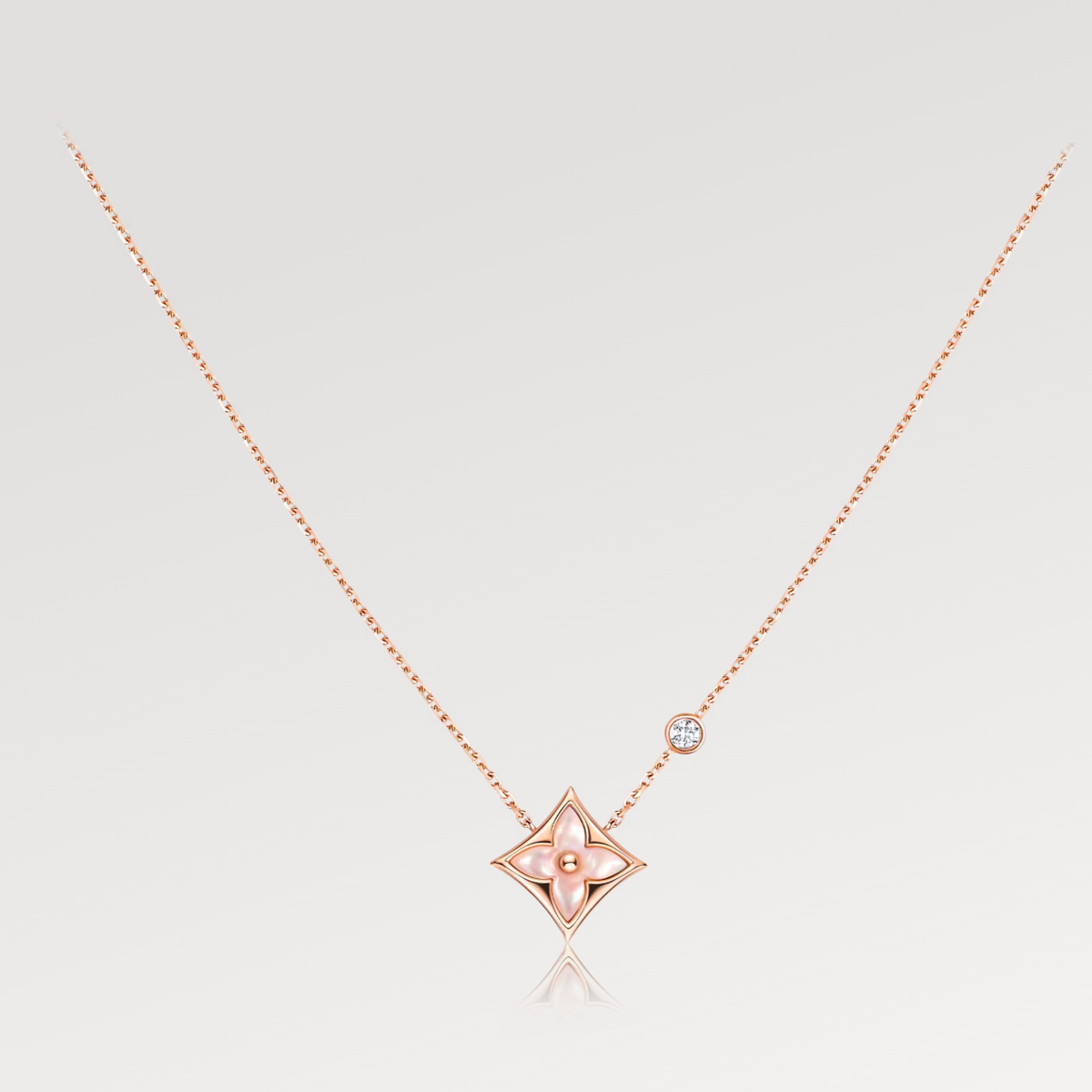 ¡®Lume Jewels¡¯STAR PINK MOP 1 DIAMOND PINK GOLD NECKLACE