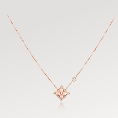 ¡®Lume Jewels¡¯STAR PINK MOP 1 DIAMOND PINK GOLD NECKLACE
