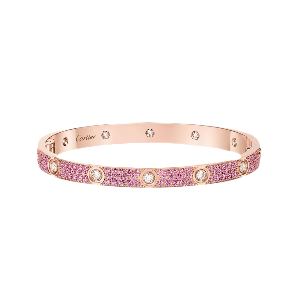 [Lume Jewels]2026 PAVE GEMSTONE LOVE BRACELET 6.1MM 10 DIAMONDS