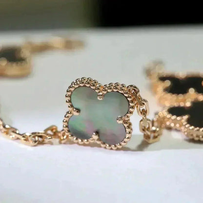 [Lume Jewels]New CLOVER 5 MOTIF GRAY MOP BRACELET COLLECTION