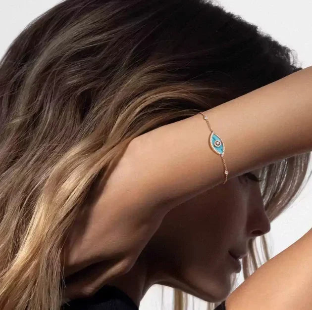 [Lume Jewels]M LUCKY EYE TURQUOISE ROSE GOLD BRACELET