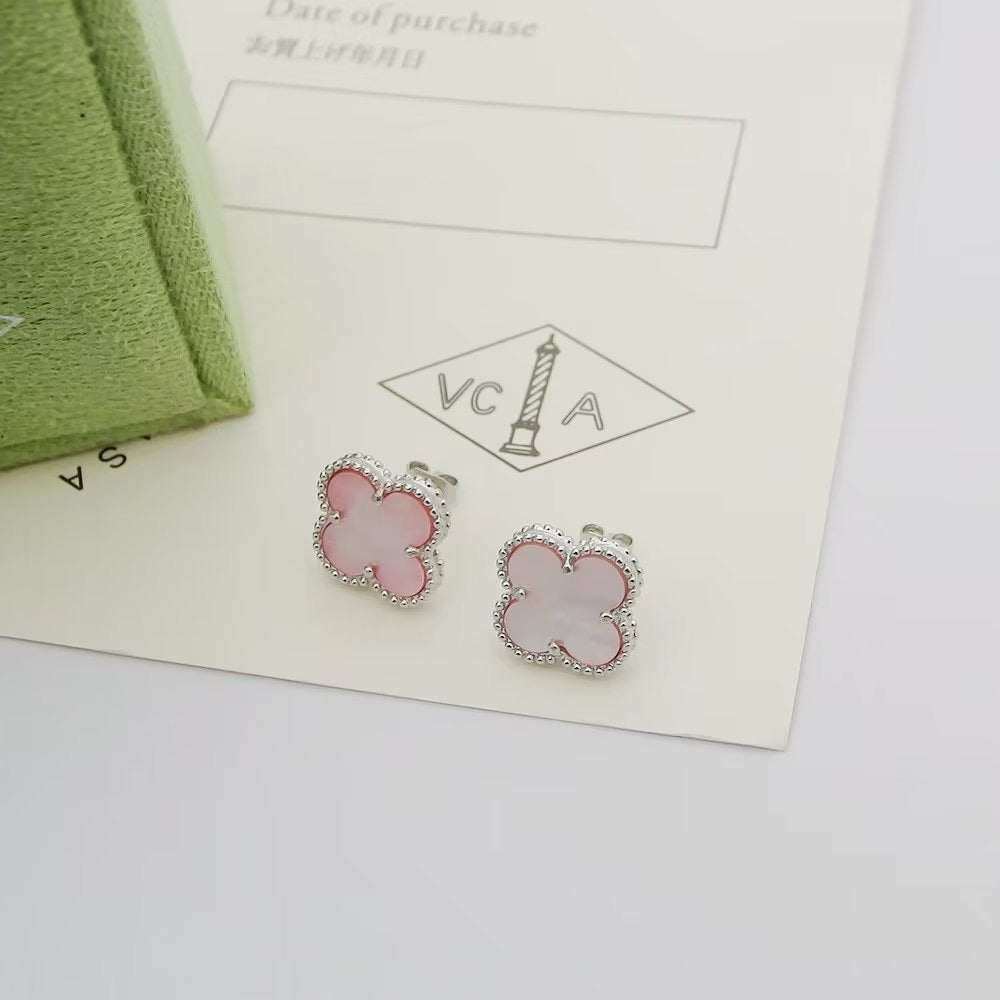 [Lume Jewels]Clover Mini Pink Earrings