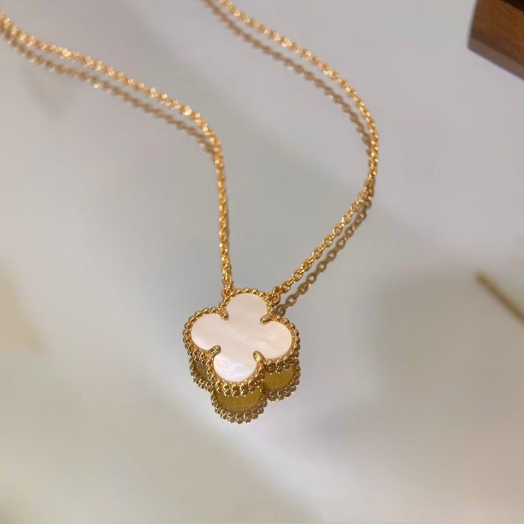 [Lume Jewels]CLOVER MINI 15MM WHITE MOTHER-OF-PEARL NECKLACE