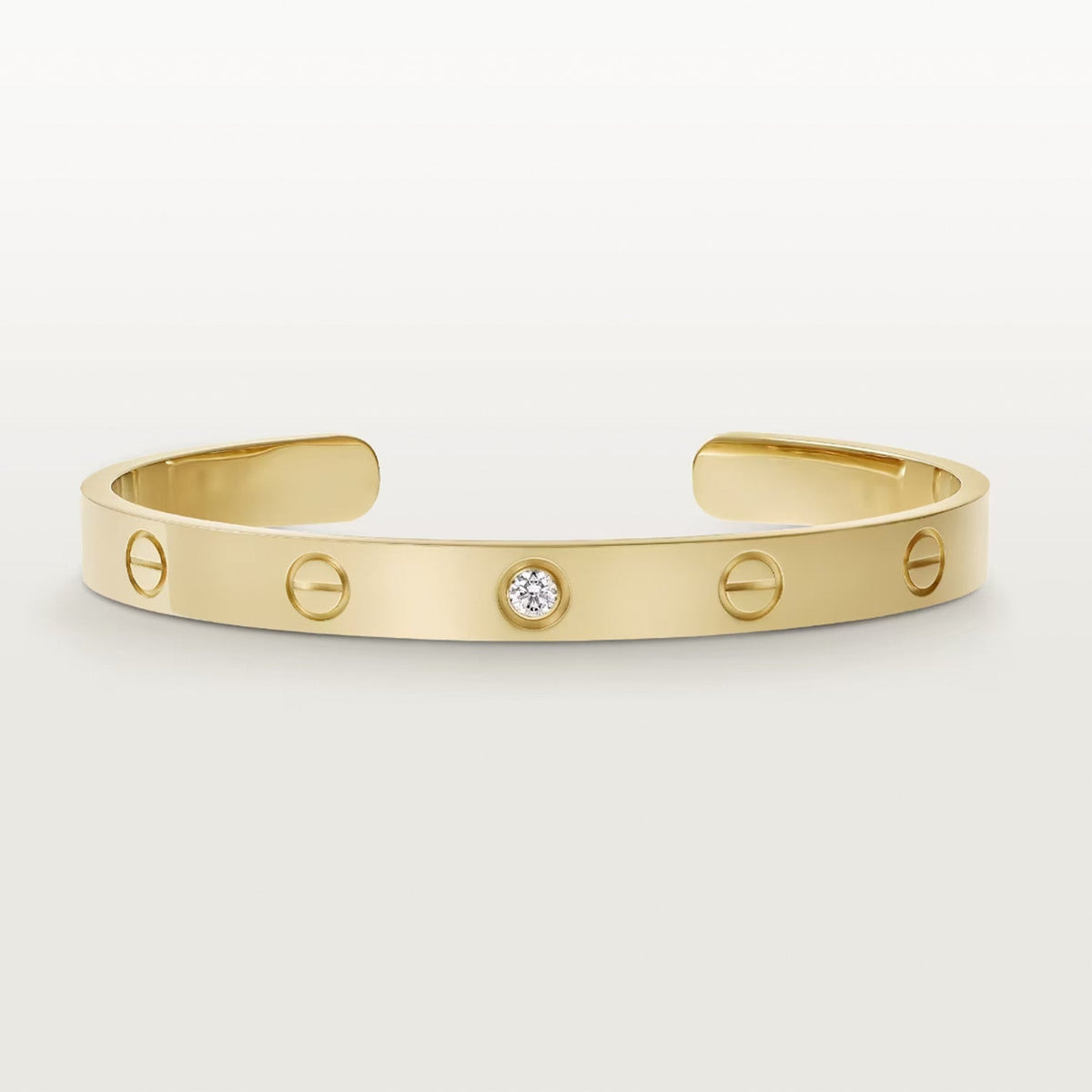 ¡®Lume Jewels¡¯LOVE BRACELET 6.1MM 1 DIAMOND OPEN CUFF