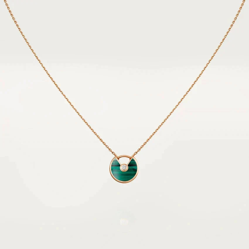 ¡®Lume Jewels¡¯AMULETTE ROSE GOLD MALACHITE NECKLACE