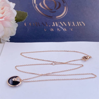 ¡®Lume Jewels¡¯AMULETTE ROSE GOLD ONYX NECKLACE