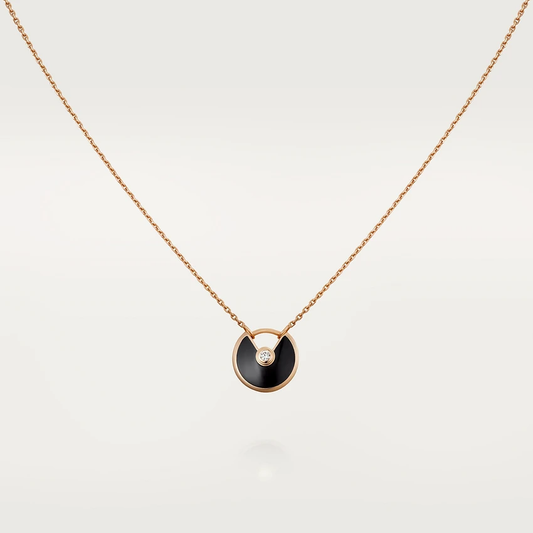 ¡®Lume Jewels¡¯AMULETTE ROSE GOLD ONYX NECKLACE
