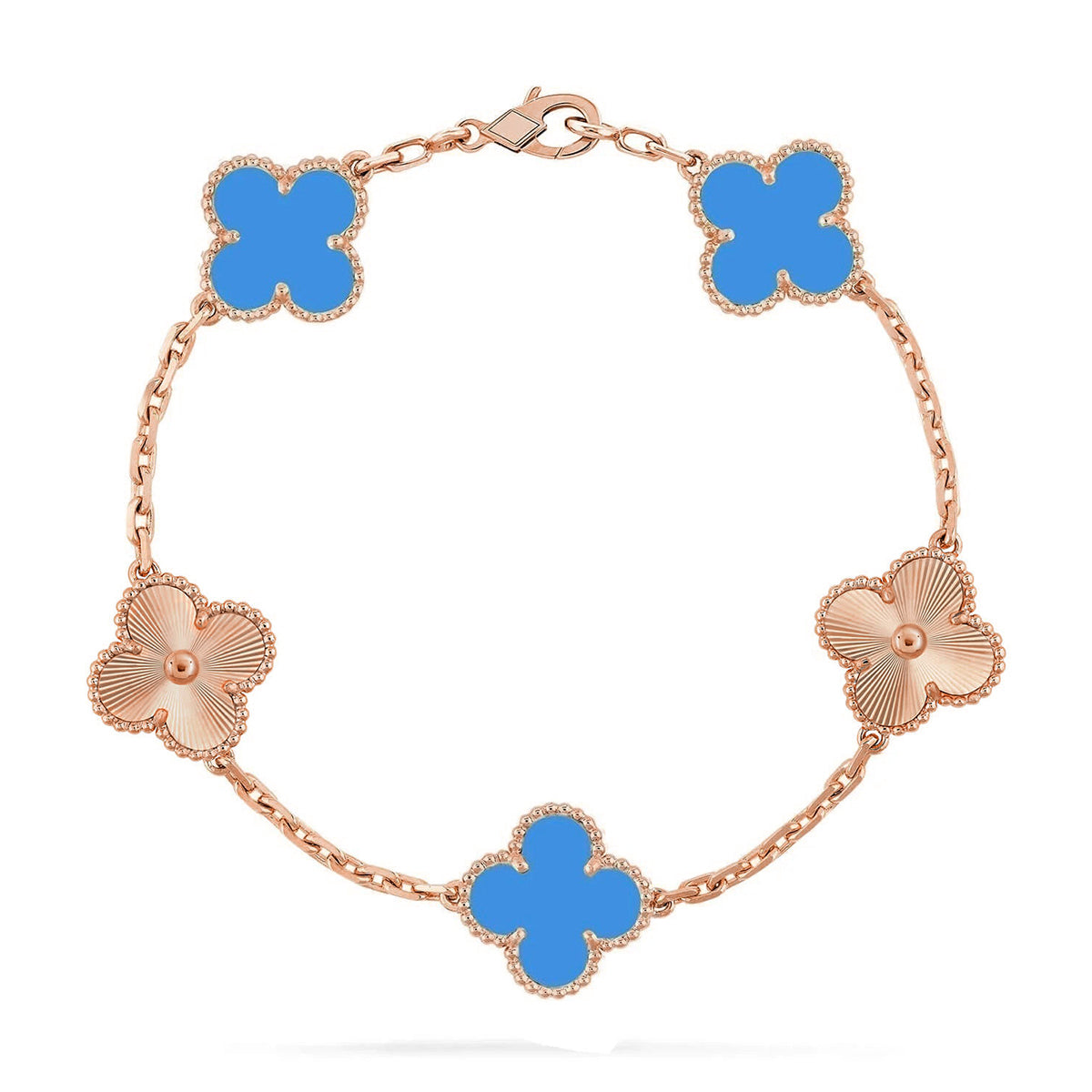 [Lume Jewels]New CLOVER 5 MOTIF BLUE AGATE BRACELET COLLECTION