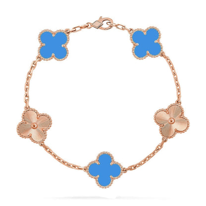 [Lume Jewels]New CLOVER 5 MOTIF BLUE AGATE BRACELET COLLECTION
