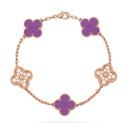 [Lume Jewels]New  CLOVER 5 MOTIF VIOLET BRACELET COLLECTION