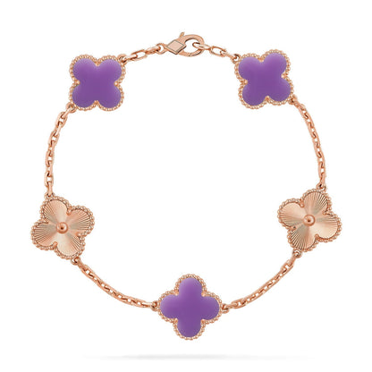 [Lume Jewels]New CLOVER 5 MOTIF LIGHT PURPLE BRACELET COLLECTION