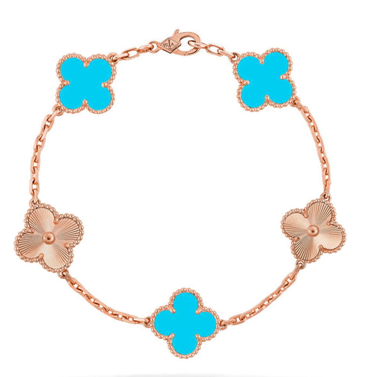 [Lume Jewels]New  CLOVER 5 MOTIF TURQUOISE BRACELET COLLECTION