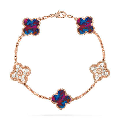 [Lume Jewels]New CLOVER 5 MOTIF COLOR GEMSTONES BRACELET COLLECTION