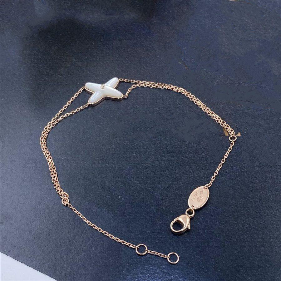 ¡®Lume Jewels¡¯JEUX BRACELET WHITE MOP PINK GOLD 1 DIAMOND