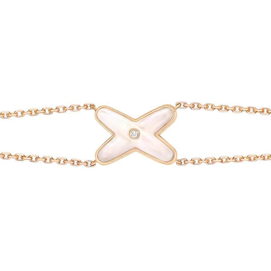 ¡®Lume Jewels¡¯JEUX BRACELET WHITE MOP PINK GOLD 1 DIAMOND