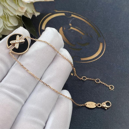 ¡®Lume Jewels¡¯JEUX DE BRACELET ONYX PINK GOLD DIAMOND