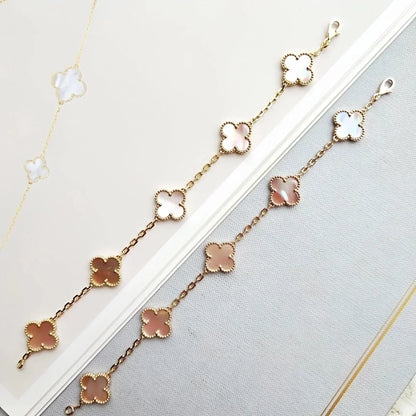 [Lume Jewels]New  CLOVER 5 MOTIFS  PINK MOP BRACELET COLLECTION