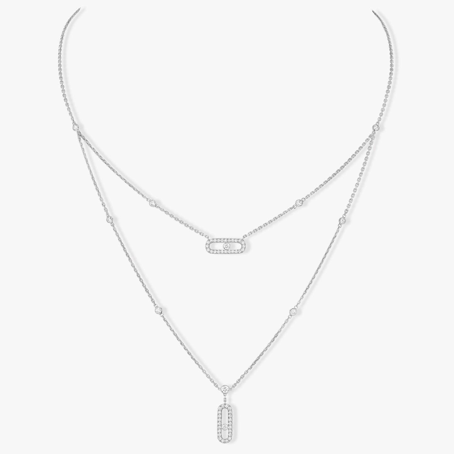 [Lume Jewels]MOVE 2 ROW DIAMOND NECKLACE