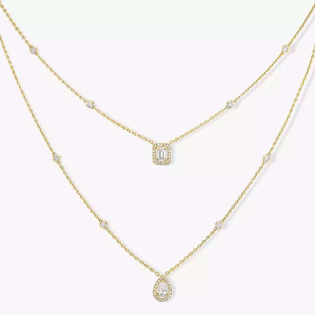 [Lume Jewels]Diamond Necklace My Twin 2 Rows