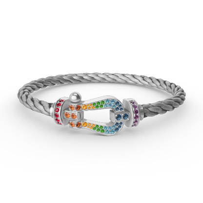 ¡®Lume Jewels¡¯FORC LARGE HORSESHOE  COLORED DIAMOND BRACELET SILVER