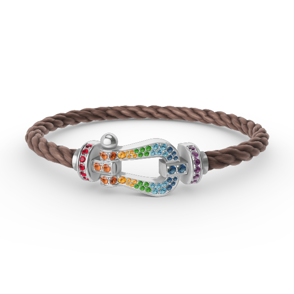 ¡®Lume Jewels¡¯FORC LARGE HORSESHOE  COLORED DIAMOND BRACELET SILVER