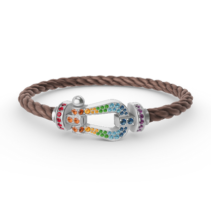 ¡®Lume Jewels¡¯FORC LARGE HORSESHOE  COLORED DIAMOND BRACELET SILVER