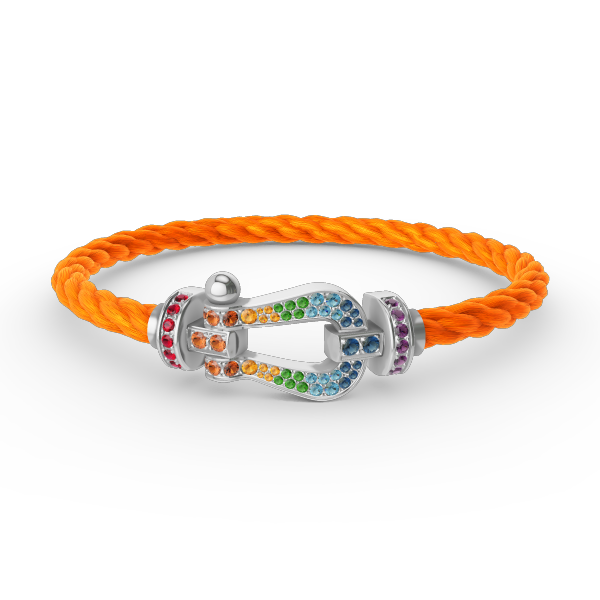 ¡®Lume Jewels¡¯FORC LARGE HORSESHOE  COLORED DIAMOND BRACELET SILVER