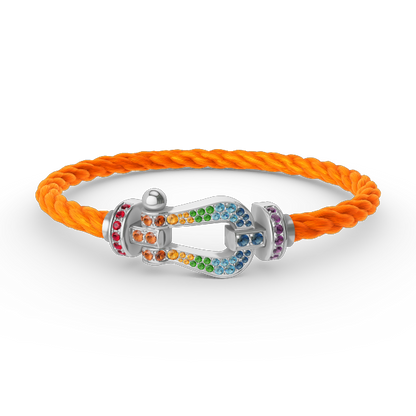 ¡®Lume Jewels¡¯FORC LARGE HORSESHOE  COLORED DIAMOND BRACELET SILVER