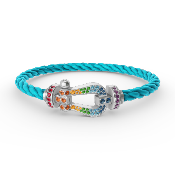 ¡®Lume Jewels¡¯FORC LARGE HORSESHOE  COLORED DIAMOND BRACELET SILVER