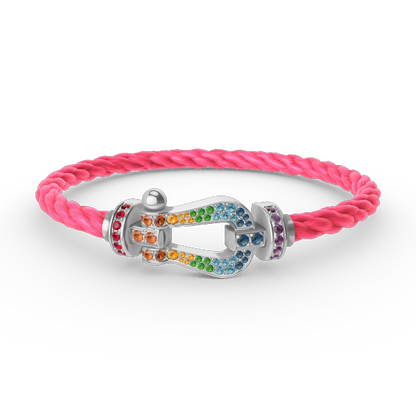 ¡®Lume Jewels¡¯FORC LARGE HORSESHOE  COLORED DIAMOND BRACELET SILVER