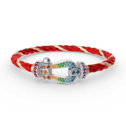 ¡®Lume Jewels¡¯FORC LARGE HORSESHOE  COLORED DIAMOND BRACELET SILVER