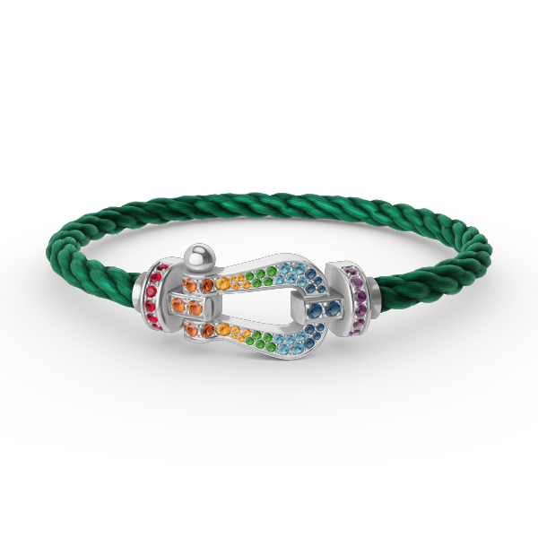 ¡®Lume Jewels¡¯FORC LARGE HORSESHOE  COLORED DIAMOND BRACELET SILVER