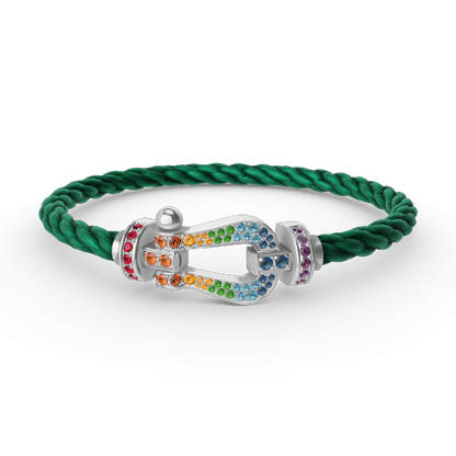 ¡®Lume Jewels¡¯FORC LARGE HORSESHOE  COLORED DIAMOND BRACELET SILVER