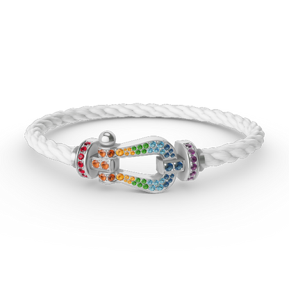 ¡®Lume Jewels¡¯FORC LARGE HORSESHOE  COLORED DIAMOND BRACELET SILVER
