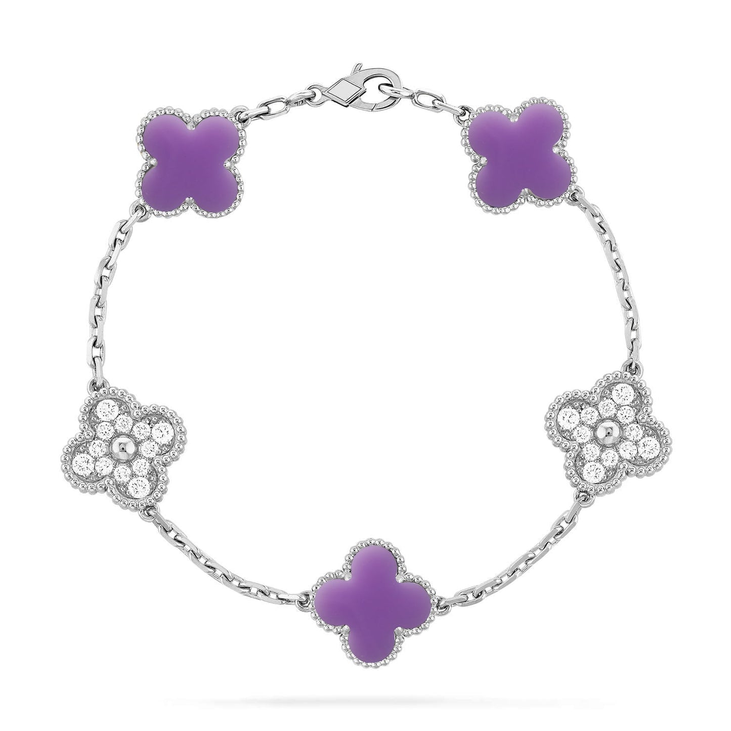 [Lume Jewels]New CLOVER 5 MOTIF LIGHT PURPLE BRACELET COLLECTION