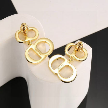 [Lume Jewels]Gold CD Letter Stud Earrings