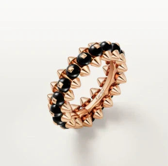 [Lume Jewels]CLASH ELEGANT ROSE GOLD RING FEATURING NATURAL AGATE
