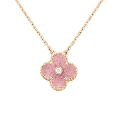 ¡®Lume Jewels¡¯CLOVER 15MM DIAMOND RHODONITE NECKLACE