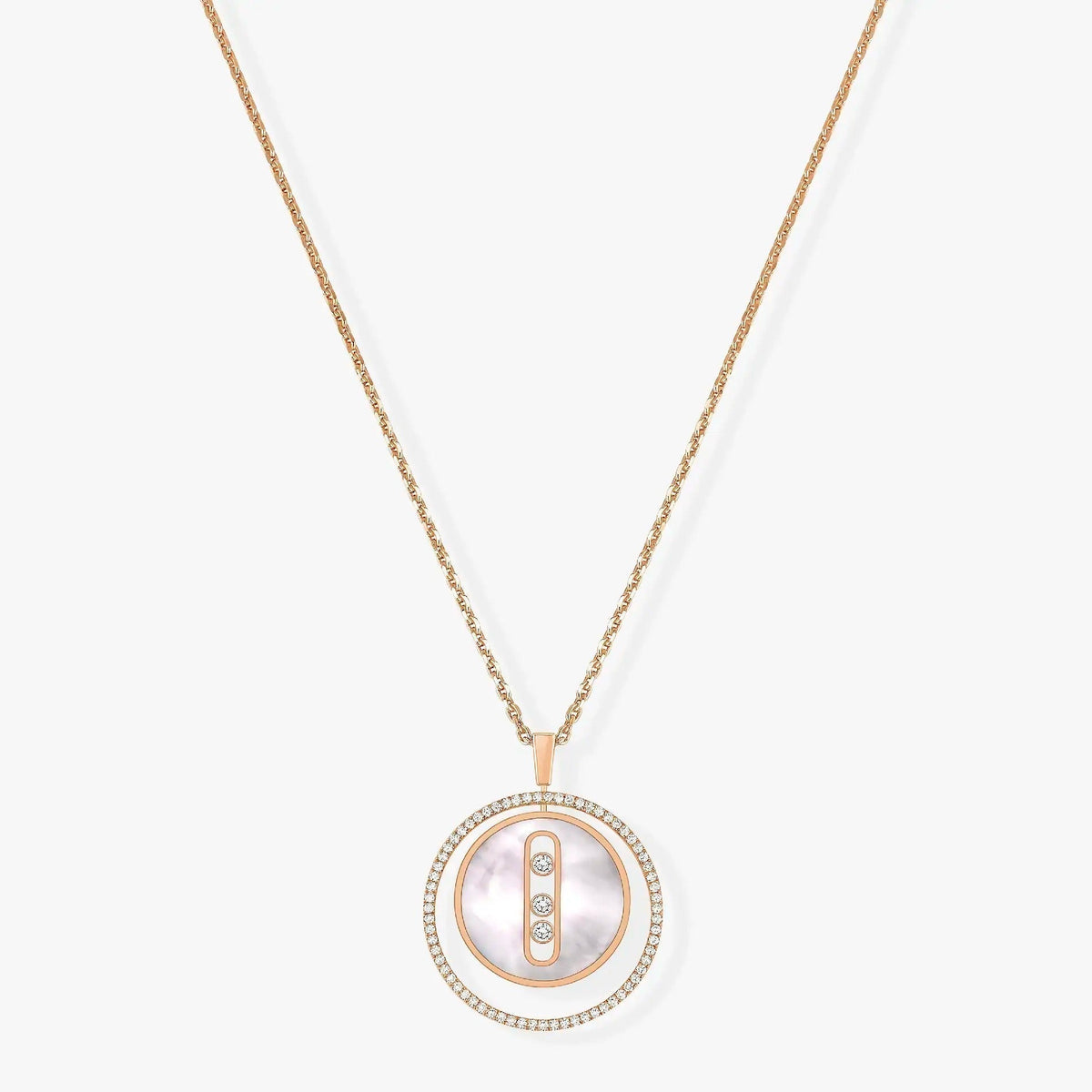 [Lume Jewels]LUCKY MOVE MM NACRE BLANCHE DIAMOND NECKLACE
