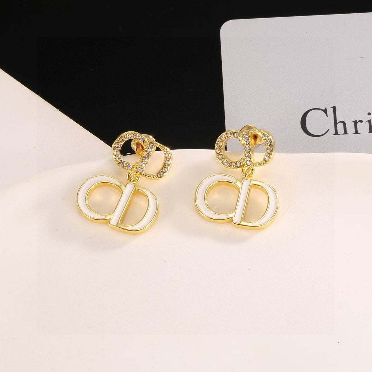 [Lume Jewels]Gold CD Letter Stud Earrings
