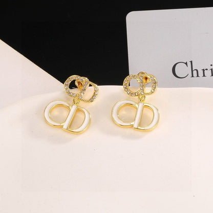 [Lume Jewels]Gold CD Letter Stud Earrings